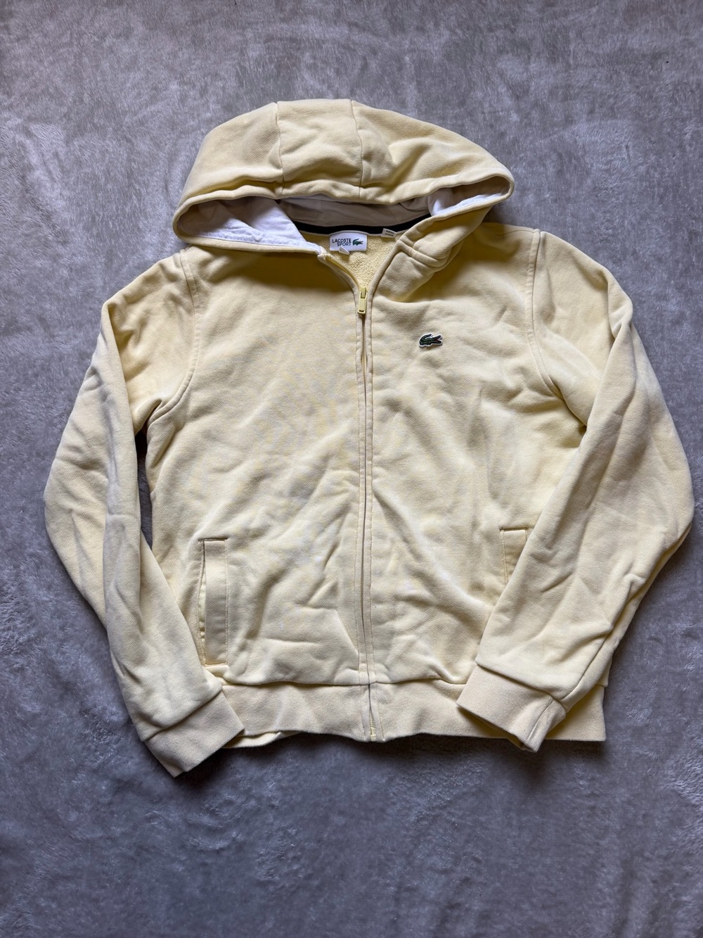 Lacoste Sport Light Yellow Hooded Zip Jacket